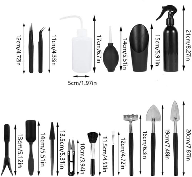 17-Piece Succulent Plant Care Tool Set with Indoor Transplanting Mats