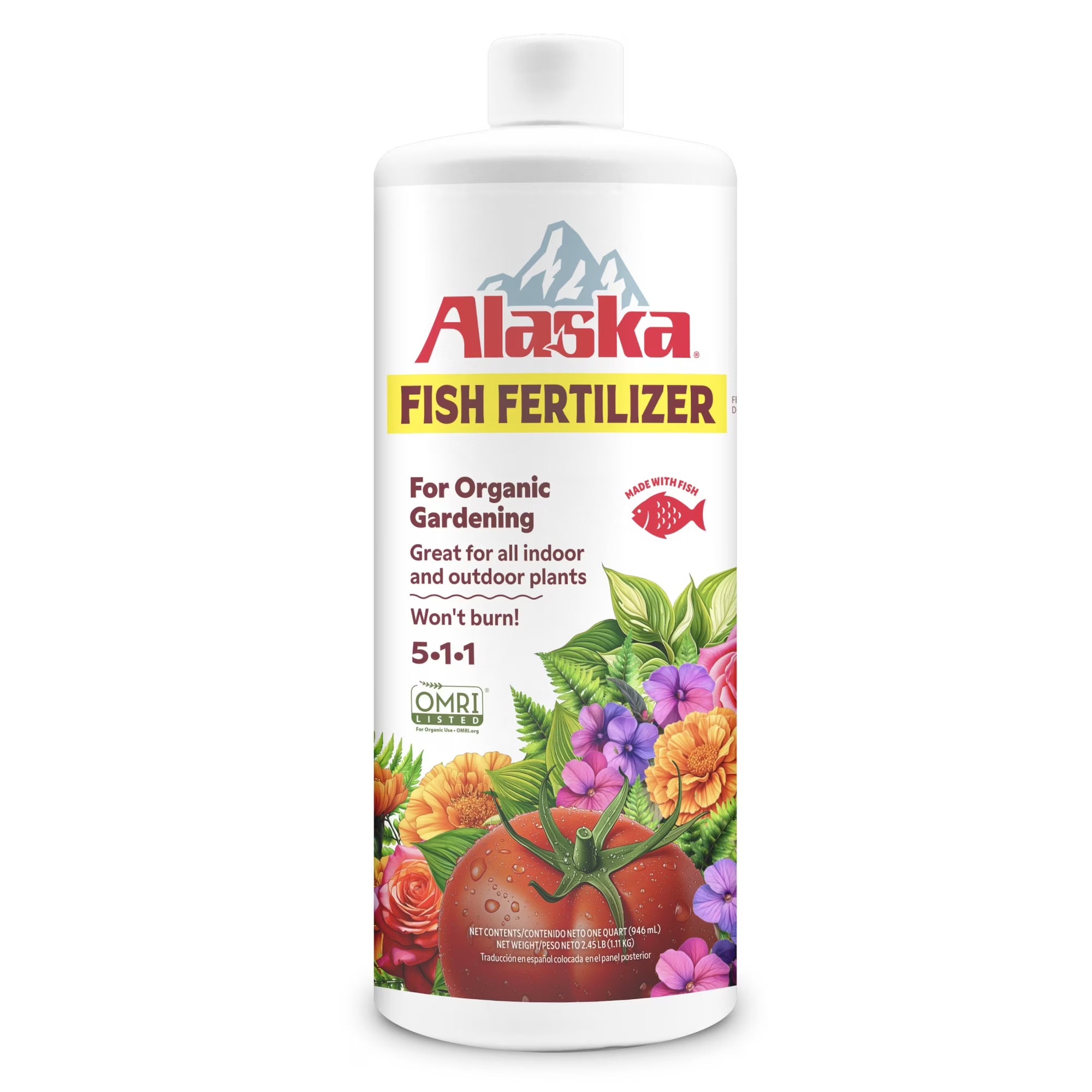 Alaska Fish Fertilizer 5-1-1 Plant Food – 1 Quart